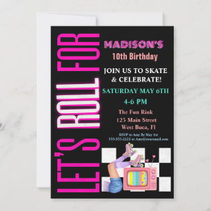 Invitation Faisons Roulement Pour, Roller Fête de Glisse Lumi