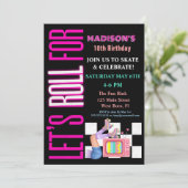 Invitation Faisons Roulement Pour, Roller Skate Soirée Glow (Debout devant)