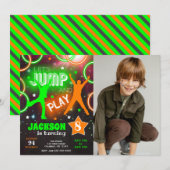 Invitation Faisons sauter Bounce Neon Trampoline Park Anniver (Devant / Derrière)