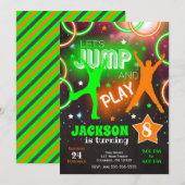 Invitation Faisons sauter Bounce Neon Trampoline Park Anniver (Devant / Derrière)