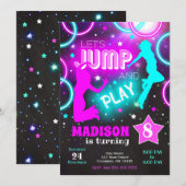 Invitation Faisons sauter Bounce Neon Trampoline Park Anniver (Devant / Derrière)
