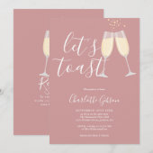 Invitation Faisons sauter la Mariée Dusty Rose Rose QR Code (Devant / Derrière)