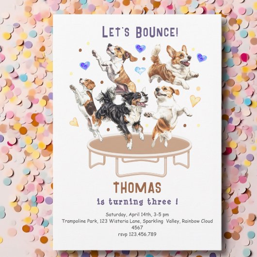 Invitation Faisons sauter les chiens de trampoline parc d'ann