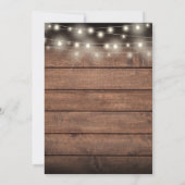 Invitation Faisons Toast Rustic String Lights Enterrement de  (Dos)