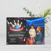 Invitation Faisons un bowling amusant Photo Anniversaire (Debout devant)