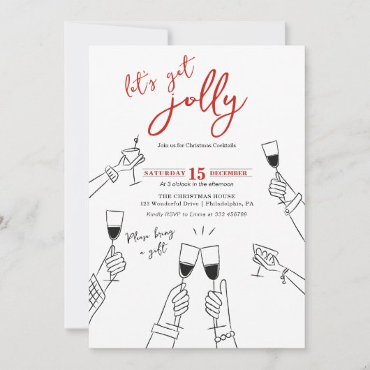 Invitation Faisons un joyeux Noël Cocktail Party (Devant)