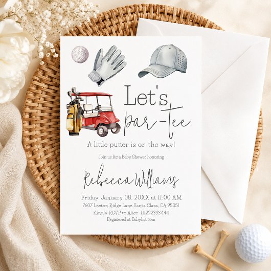 Invitation Faisons un Par-Tee Fête de Naissance de Bébé Thème
