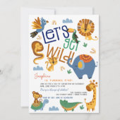 Invitation Faisons un safari sauvage animaux anniversaires de (Devant)