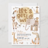 Invitation Faisons un safari sauvage animaux anniversaires de (Devant)