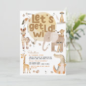 Invitation Faisons un safari sauvage animaux anniversaires de (Debout devant)