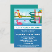 Invitation Faisons un splash ! Parc aquatique fête d'annivers (Devant / Derrière)