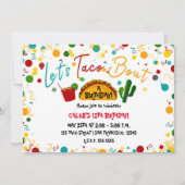 Invitation Faisons un Taco pour une Fête d'Anniversaire Fiest (Devant)