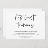 Invitation Faisons un toast aux acclamations, Surprise Birthd (Devant / Derrière)