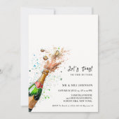 Invitation Faisons un toast Pink Champagne Bottle (Devant)