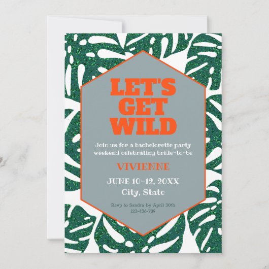 Invitation Faisons un week-end de baccalauréat tropical sauva (Devant)