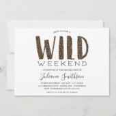Invitation Faisons un week-end de bachelorette Leopard sauvag (Devant)