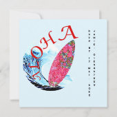 Invitation Faisons une fête d'anniversaire de surf de plage d (Dos)