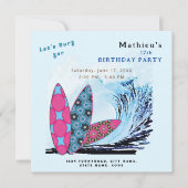 Invitation Faisons une fête d'anniversaire de surf de plage d (Devant)