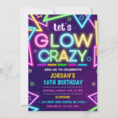 Invitation Faisons une fête d'anniversaire GLOW Crazy Neon Co (Devant)