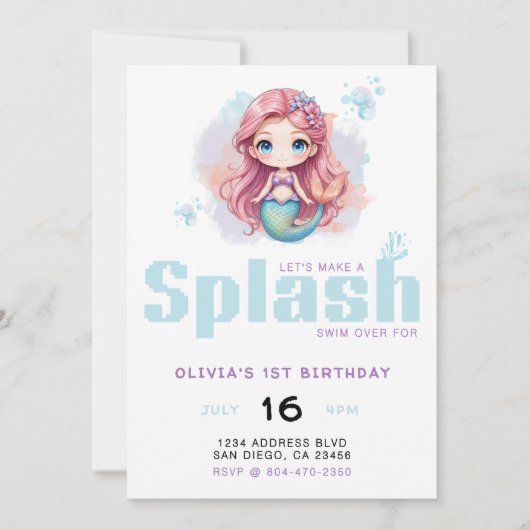Invitation Faisons une fête d'anniversaire pour les filles en (Devant)