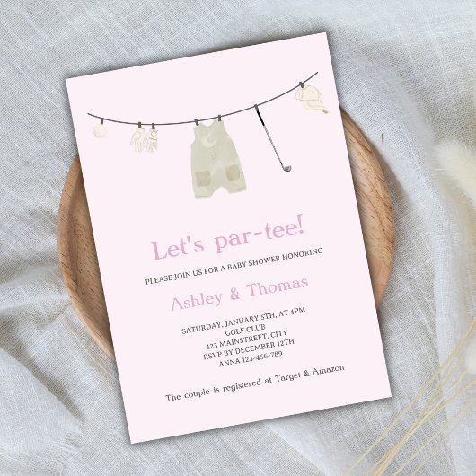 Invitation Faisons une Fête de Golf Par-Tee pour la Baby Show