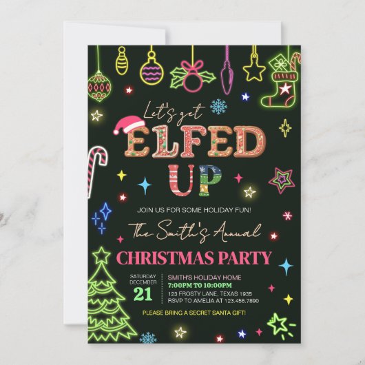 Invitation Faisons une fête de Noël (Devant)