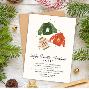 Invitation Faisons une fête de Noël avec des pulls moches mod