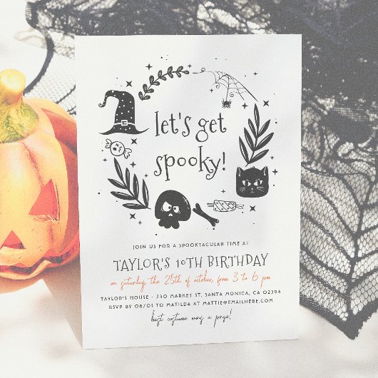 Invitation Faisons une fête d'Halloween effrayante pour un an
