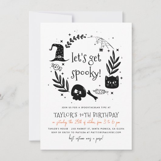 Invitation Faisons une fête d'Halloween effrayante pour un an (Devant)