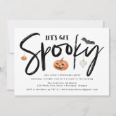 Invitation Faisons une fête d'Halloween moderne et effrayante (Devant)