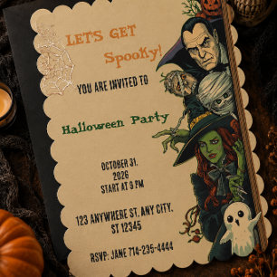 Invitation Faisons une fête Halloween effrayante