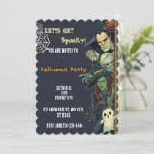 Invitation Faisons une fête Halloween effrayante (Debout devant)
