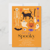 Invitation Faisons une fête Halloween orange épouvantable (Devant)