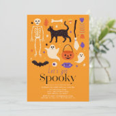 Invitation Faisons une fête Halloween orange épouvantable (Debout devant)