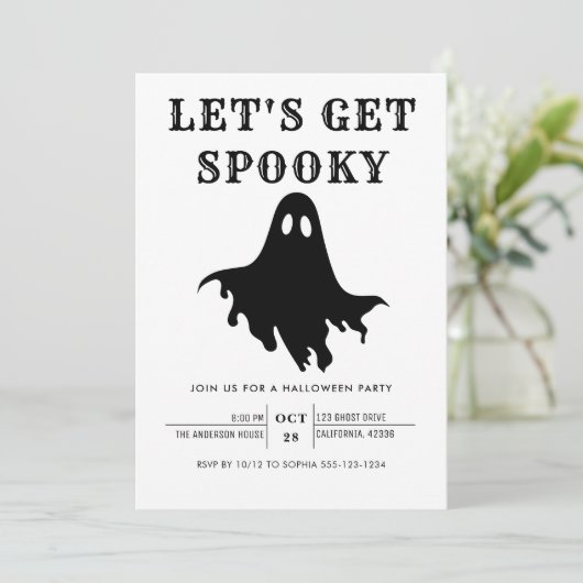 Invitation Faisons une Fête Moderne et Chic d'Halloween Épouv (Debout devant)