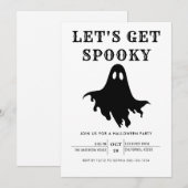 Invitation Faisons une Fête Moderne et Chic d'Halloween Épouv (Devant / Derrière)