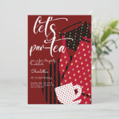 Invitation Faisons une pause-thé, un anniversaire élégant et (Debout devant)