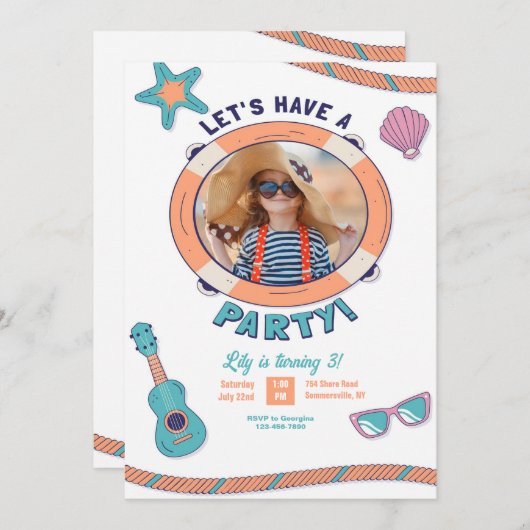 Invitation Faisons une photo de fête (Devant / Derrière)