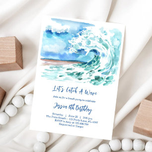 Invitation Faisons une vague Surfing Beach Boy Anniversaire