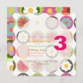 Invitation Faisses Super/Soixante-dix-sept B'day Couleur de p (Devant / Derrière)