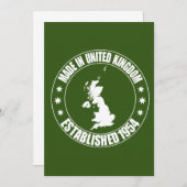 Invitation Fait Au Royaume-Uni 1954 (Devant / Derrière)