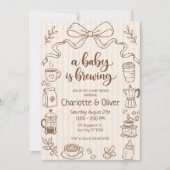Invitation Fait Main Un Bébé Est En Train De Préparer Du Café (Devant)
