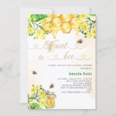 Invitation Fait pour être une ruche de miel floral jaune pour (Devant)
