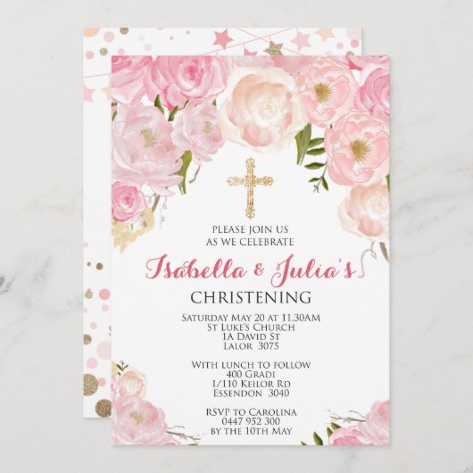 Invitation fait sur commande d'anniversaire (Devant / Derrière)