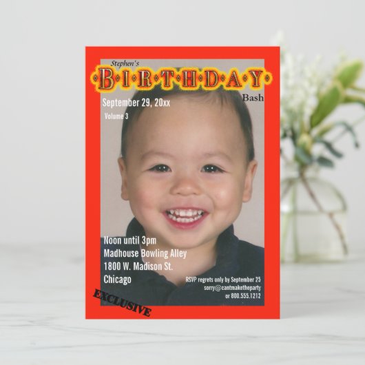 Invitation fait sur commande de fête (Debout devant)