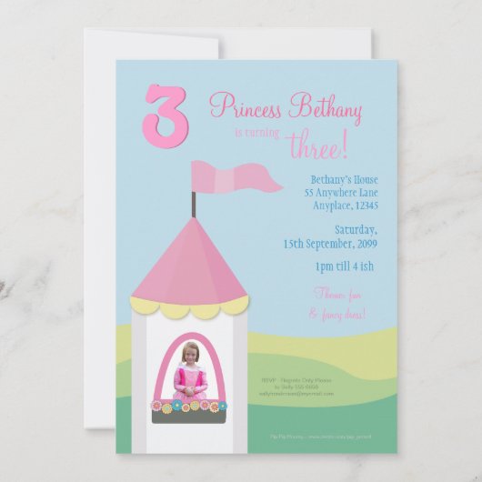 Invitation fait sur commande de fête (Dos)