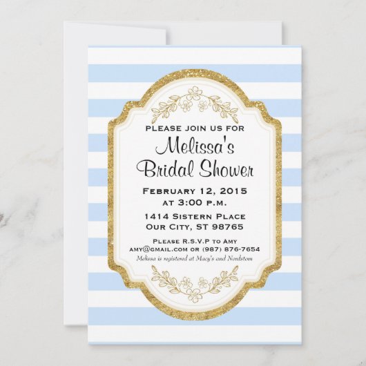 Invitation fait sur commande de Fête de la mariée, (Devant)