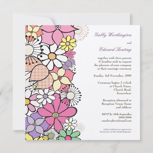 Invitation fait sur commande d'invitation de (Dos)