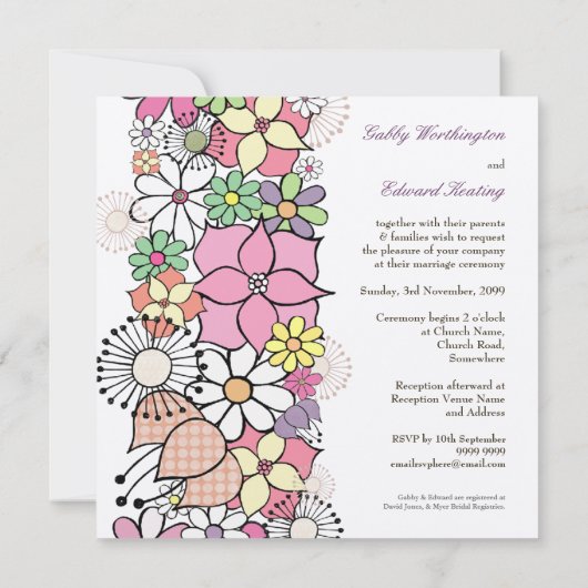 Invitation fait sur commande d'invitation de (Dos)