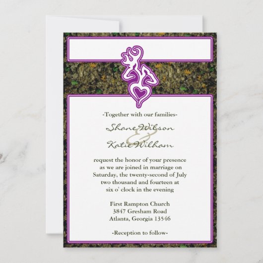 Invitation fait sur commande pourpre de couleur (Devant)
